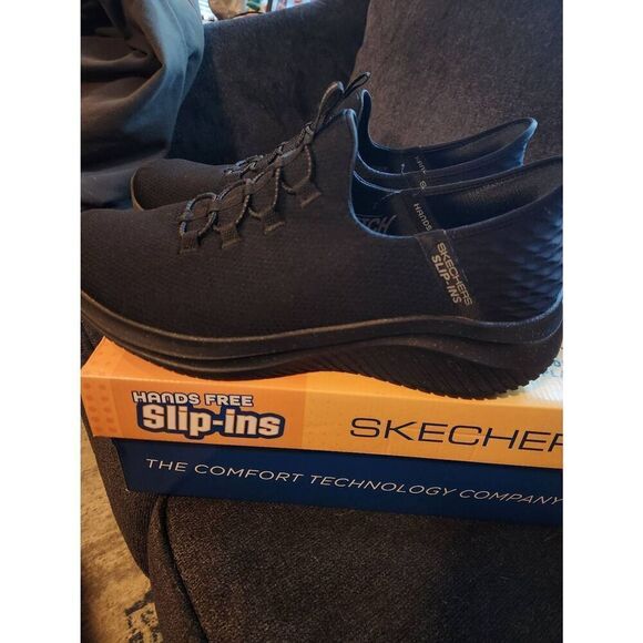 Skechers Men's Slip Ins Coolong Gel Memory Foam Shoes Like New In Box Black Sz 1 - Picture 5 of 9